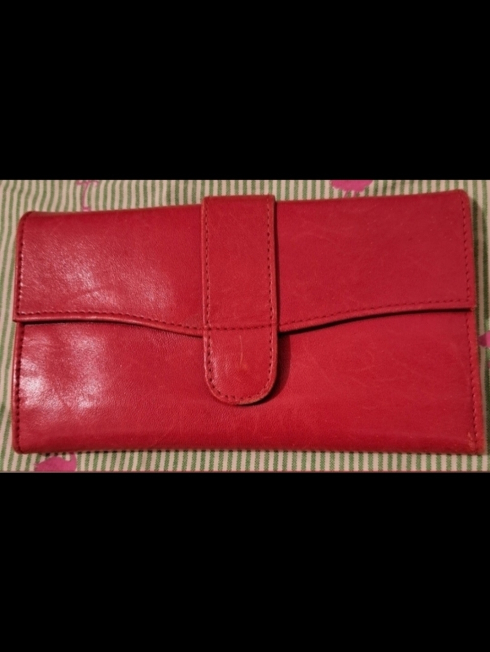Vintage Sterling Red Incredibly Soft Sheepskin Trifold Wallet Billfold Clutch